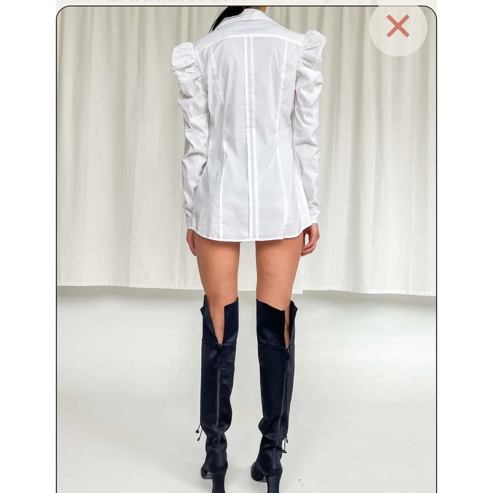 Vintage Y2K‎ George Marciano Guess Mutten Pirate Sleeve Blouse XXS/XS 00/0 White - Picture 3 of 11
